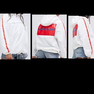 Calvin Klein Jeans Windbreaker Jacket w/ Block Logo Oversized Style Womens XS